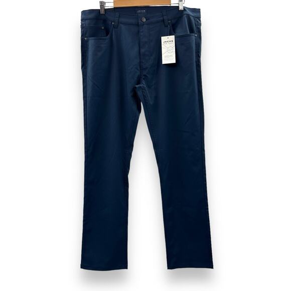 Jachs New York Navy Blue‎ Slim Fit 5-Pocket Styling Pants Sz 38 x 32 NEW - Picture 1 of 8